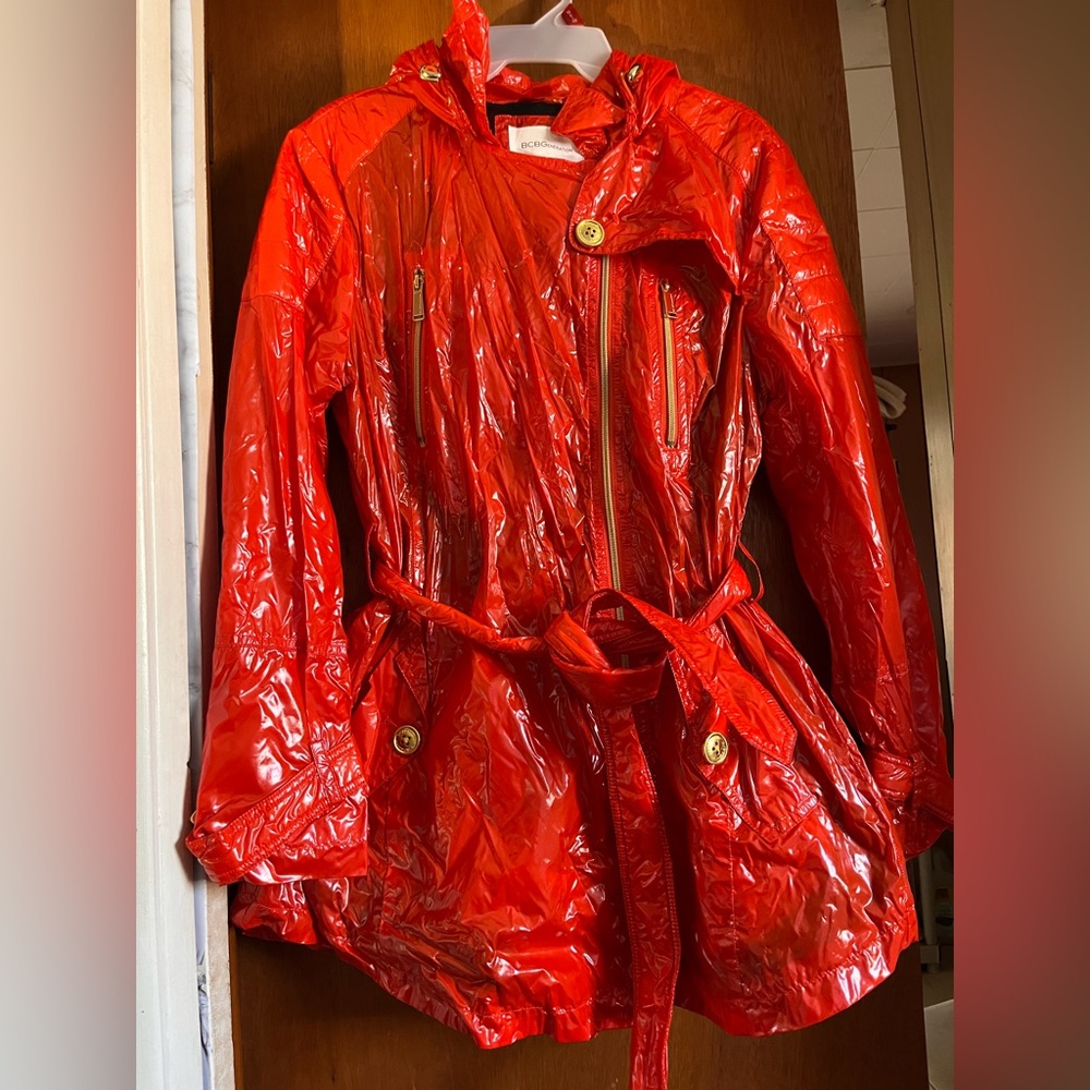 Orange Rain Jacket with Hood
